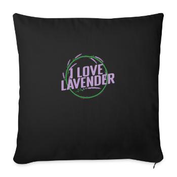 I Love Lavender Plant Garden Fragrance - Sofa pillowcase 17,3'' x 17,3'' (45 x 45 cm) - black - Front
