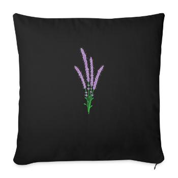 beautiful flower lavender plant - Sofa pillowcase 17,3'' x 17,3'' (45 x 45 cm) - black - Front