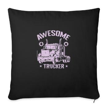Awesome Trucker Profession Livraison - Housse de coussin décorative 45 x 45 cm - noir - Devant