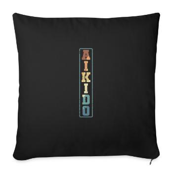 Entraînement d’arts martiaux élégants d’Aïkido - Housse de coussin décorative 45 x 45 cm - noir - Devant