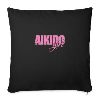 Aikido Girl Martial Arts Training - Sofa pillowcase 17,3'' x 17,3'' (45 x 45 cm) - black - Front