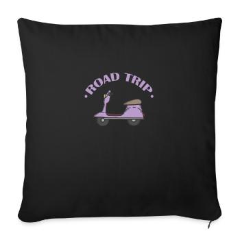 Road Trip Scooter Adventure Travel - Sofa pillowcase 17,3'' x 17,3'' (45 x 45 cm) - black - Front