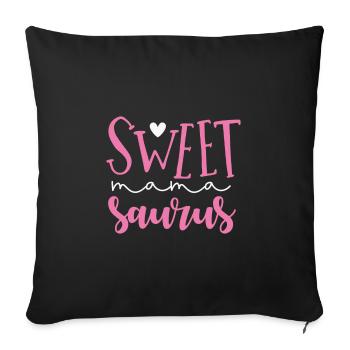 I went from mom to mom to sweet Saurus - Sofa pillowcase 17,3'' x 17,3'' (45 x 45 cm) - black - Front