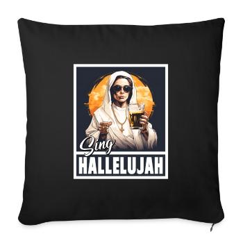 Sexy Nun Drinks Alcohol Dicton Drôle - Housse de coussin décorative 45 x 45 cm - noir - Devant
