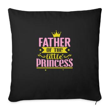 Père de la petite princesse - Housse de coussin décorative 45 x 45 cm - noir - Devant