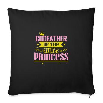 Parrain de la petite princesse - Housse de coussin décorative 45 x 45 cm - noir - Devant