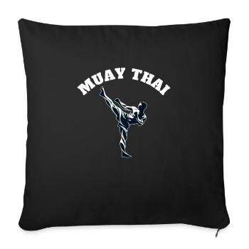 Conception de coup de pied de Muay Thai - Housse de coussin décorative 45 x 45 cm - noir - Devant