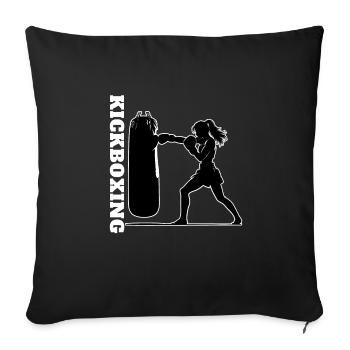 Kickboxing Woman Design - Sofa pillowcase 17,3'' x 17,3'' (45 x 45 cm) - black - Front