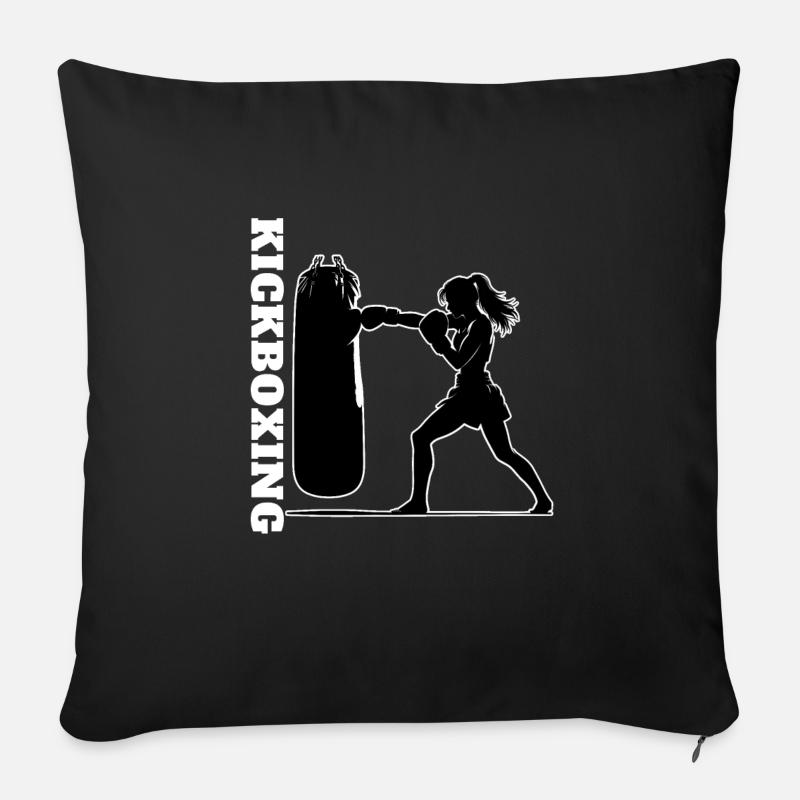 Kickbox Frau Design - Sofakissenbezug 45 x 45 cm - Schwarz