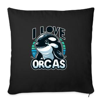 Cadeau d’amant d’orque - Housse de coussin décorative 45 x 45 cm - noir - Devant