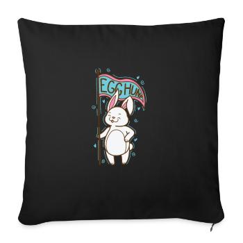 Chasse aux oeufs Oeufs de Pâques - Housse de coussin décorative 45 x 45 cm - noir - Devant