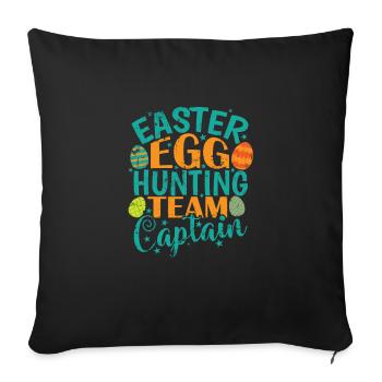 Capitaine de l’équipe de chasse aux œufs de Pâques lapin de Pâques - Housse de coussin décorative 45 x 45 cm - noir - Devant