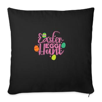 Chasse aux oeufs de Pâques lapin de Pâques printemps - Housse de coussin décorative 45 x 45 cm - noir - Devant