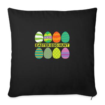 Easter Egg hunt Spring Beginning - Sofa pillowcase 17,3'' x 17,3'' (45 x 45 cm) - black - Front