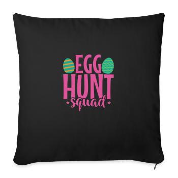Egg Hunt Squad Easter Colorful Easter Eggs - Sofa pillowcase 17,3'' x 17,3'' (45 x 45 cm) - black - Front