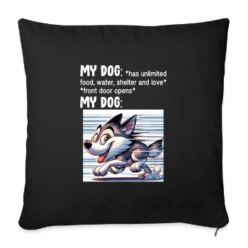 Funny Husky Meme - Sofa pillowcase 17,3'' x 17,3'' (45 x 45 cm) - black - Front