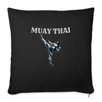 Muay Thai Fighter Design - Sofa pillowcase 17,3'' x 17,3'' (45 x 45 cm) - black - Front