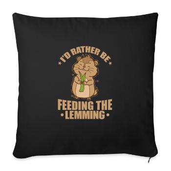I'd rather be feeding the Lemming Rodent - Sofa pillowcase 17,3'' x 17,3'' (45 x 45 cm) - black - Front
