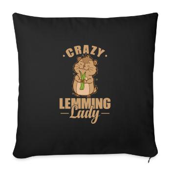 Crazy Lemming Lady Rodent - Sofa pillowcase 17,3'' x 17,3'' (45 x 45 cm) - black - Front