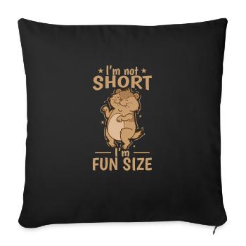 Je ne suis pas petit, je suis amusant taille Lemming - Housse de coussin décorative 45 x 45 cm - noir - Devant