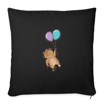 Lemming avec des ballons rongeur - Housse de coussin décorative 45 x 45 cm - noir - Devant