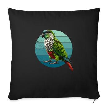 Green Cheeked Conure Illustration Conure Parrot - Sofa pillowcase 17,3'' x 17,3'' (45 x 45 cm) - black - Front
