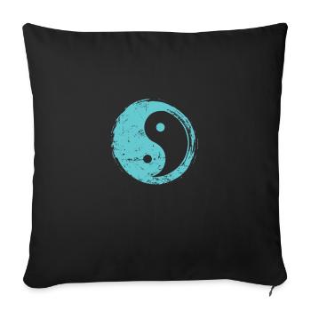 Yin Yang Symbol Sign Harmony - Sofa pillowcase 17,3'' x 17,3'' (45 x 45 cm) - black - Front