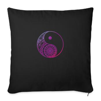 Équilibre Yin et Yang Chine - Housse de coussin décorative 45 x 45 cm - noir - Devant