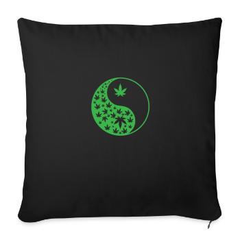 Symbole Yin et Yang de la marijuana - Housse de coussin décorative 45 x 45 cm - noir - Devant