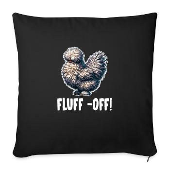 Funny Silkie Chicken Fluffy Chicken Silkie Hens - Sofa pillowcase 17,3'' x 17,3'' (45 x 45 cm) - black - Front