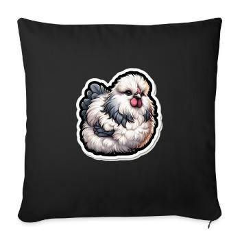 Silkie Chicken Fluffy Chicken Silkies - Sofa pillowcase 17,3'' x 17,3'' (45 x 45 cm) - black - Front