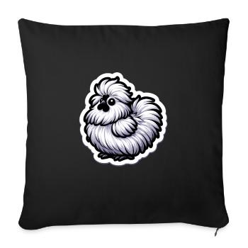 Silkie Chicken Fluffy Chicken Silkies - Sofa pillowcase 17,3'' x 17,3'' (45 x 45 cm) - black - Front