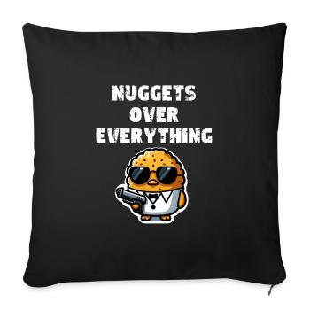 Croquettes de poulet Citation de pépites de poulet drôle - Housse de coussin décorative 45 x 45 cm - noir - Devant