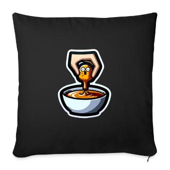 Chicken Nuggets Funny Chicken Nuggets Image - Sofa pillowcase 17,3'' x 17,3'' (45 x 45 cm) - black - Front