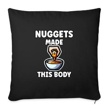 Croquettes de poulet Meme Citation de pépites de poulet - Housse de coussin décorative 45 x 45 cm - noir - Devant