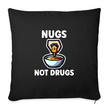 Croquettes de poulet drôle pépite de poulet dessin - Housse de coussin décorative 45 x 45 cm - noir - Devant