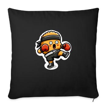 Funny Chicken Nuggets Kickboxing Boxing Lover - Sofa pillowcase 17,3'' x 17,3'' (45 x 45 cm) - black - Front