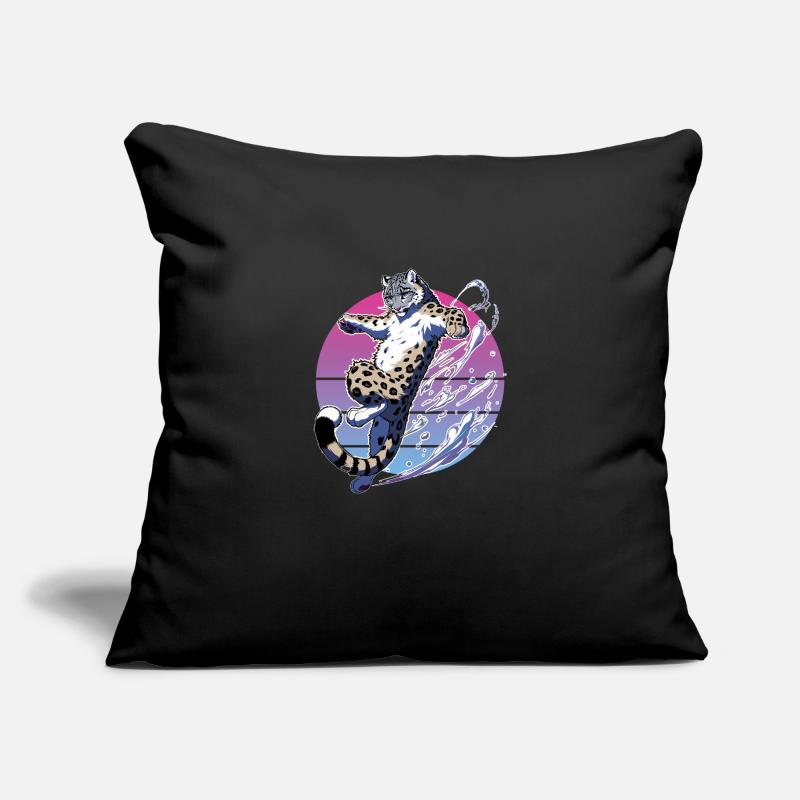 Léopard des neiges Léopard blanc Léopard Housse de coussin décorative 45 x 45 cm