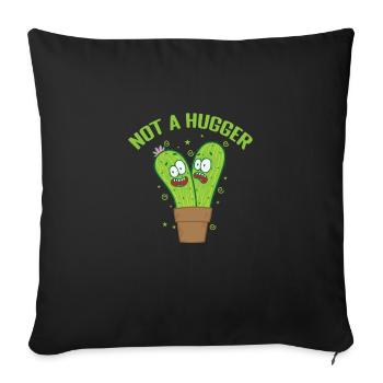 Not a Hugger Cactus Plant - Sofa pillowcase 17,3'' x 17,3'' (45 x 45 cm) - black - Front