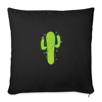 classic desert cactus plant - Sofa pillowcase 17,3'' x 17,3'' (45 x 45 cm) - black - Front