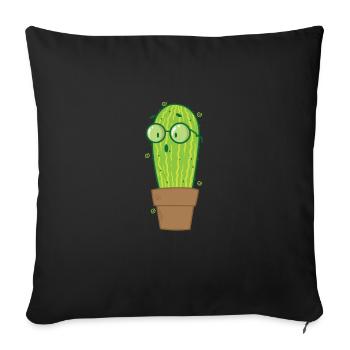 Nerd Cactus Plant - Sofa pillowcase 17,3'' x 17,3'' (45 x 45 cm) - black - Front