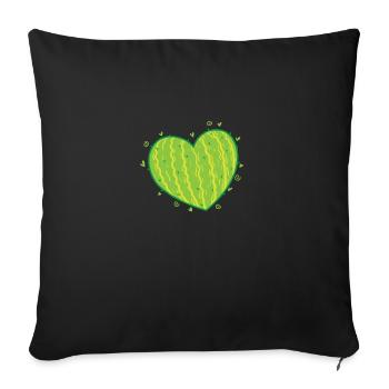 Cactus Heart Plant - Sofa pillowcase 17,3'' x 17,3'' (45 x 45 cm) - black - Front