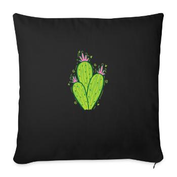 Cactus beautiful plant - Sofa pillowcase 17,3'' x 17,3'' (45 x 45 cm) - black - Front