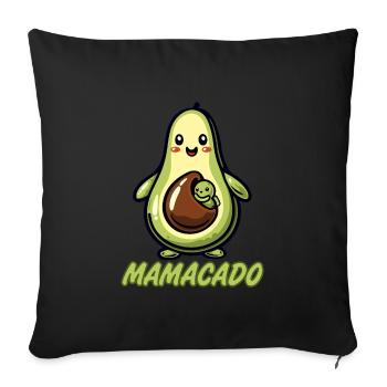 Avocate enceinte - Housse de coussin décorative 45 x 45 cm - noir - Devant