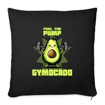 Gymocado - l’avocat actif - Housse de coussin décorative 45 x 45 cm - noir - Devant