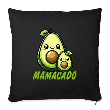 Mamacado pregnant with baby avocado - Sofa pillowcase 17,3'' x 17,3'' (45 x 45 cm) - black - Front