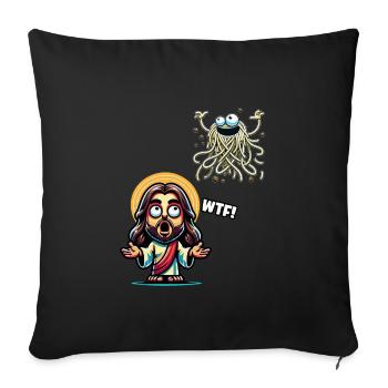 Drôle d’athée Jésus Noël - Housse de coussin décorative 45 x 45 cm - noir - Devant
