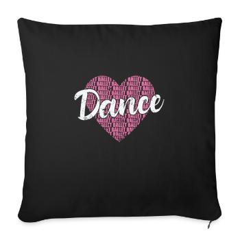 Ballet Dance Heart - Sofa pillowcase 17,3'' x 17,3'' (45 x 45 cm) - black - Front