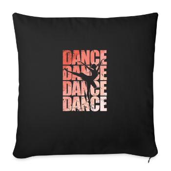 Dance with ballerina in ballet - Sofa pillowcase 17,3'' x 17,3'' (45 x 45 cm) - black - Front