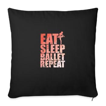 Manger Dormir Ballet Répéter - Housse de coussin décorative 45 x 45 cm - noir - Devant